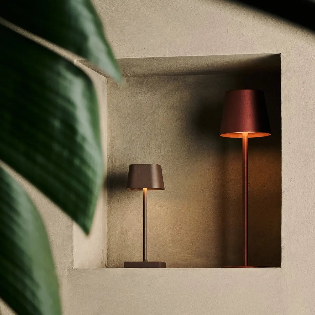 Lampe Minimaliste Métallique Marron