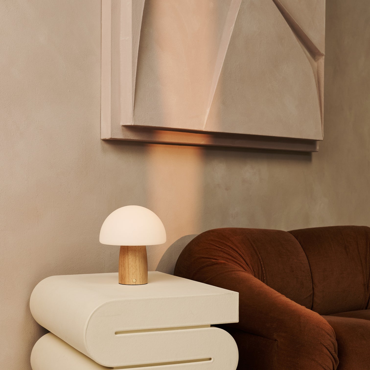 Lampe Champignon LED Bois