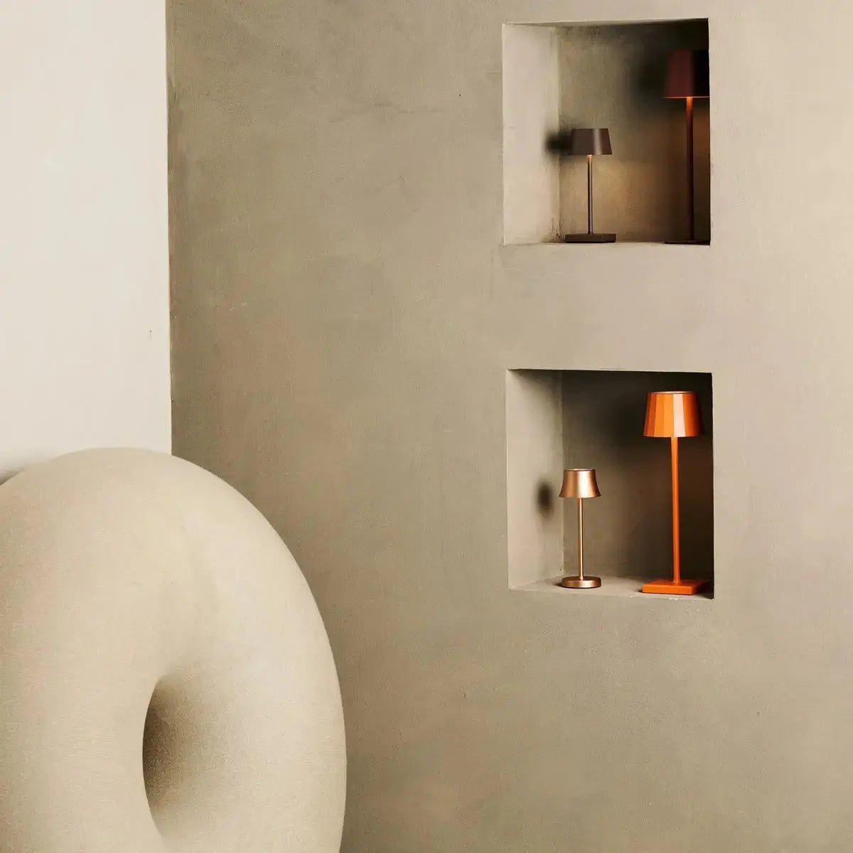 Lampe Minimaliste Métallique Marron