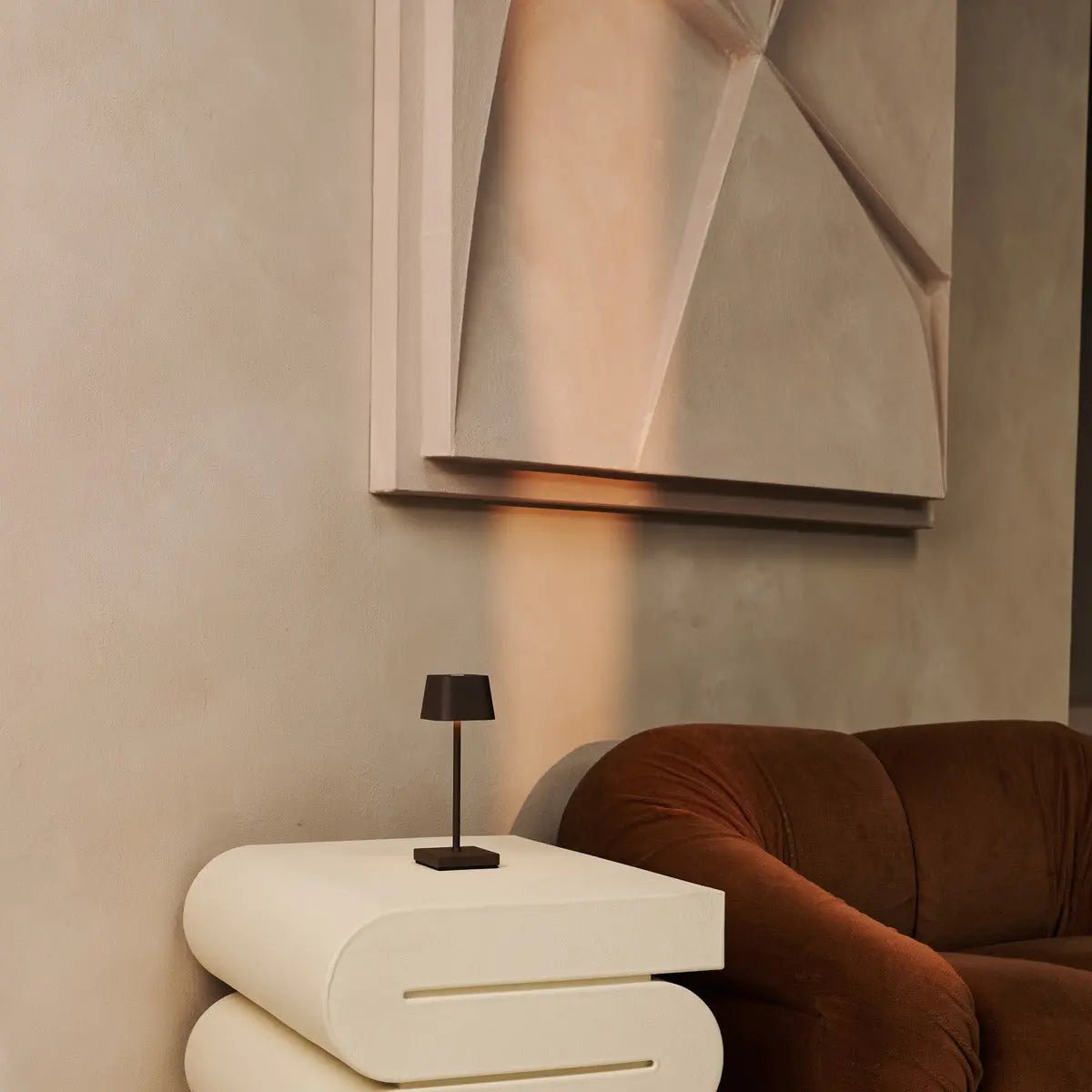 Lampe Minimaliste Métallique Marron