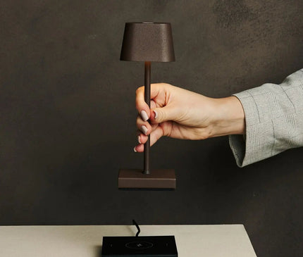Lampe Minimaliste Métallique Marron