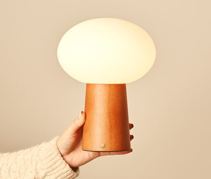 Lampe Bois Champignon Minimaliste